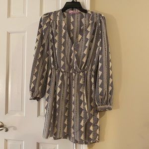 Pookie & Sebastian black and white print dress